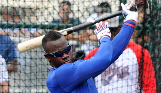 Cuban Baseball player Rusney Castillo tryout at Alex Rodriquez Park held at the University of Miami.